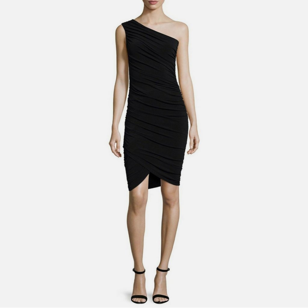 Alice + Olivia Air Deedee Ruched One-Shoulder Dress
